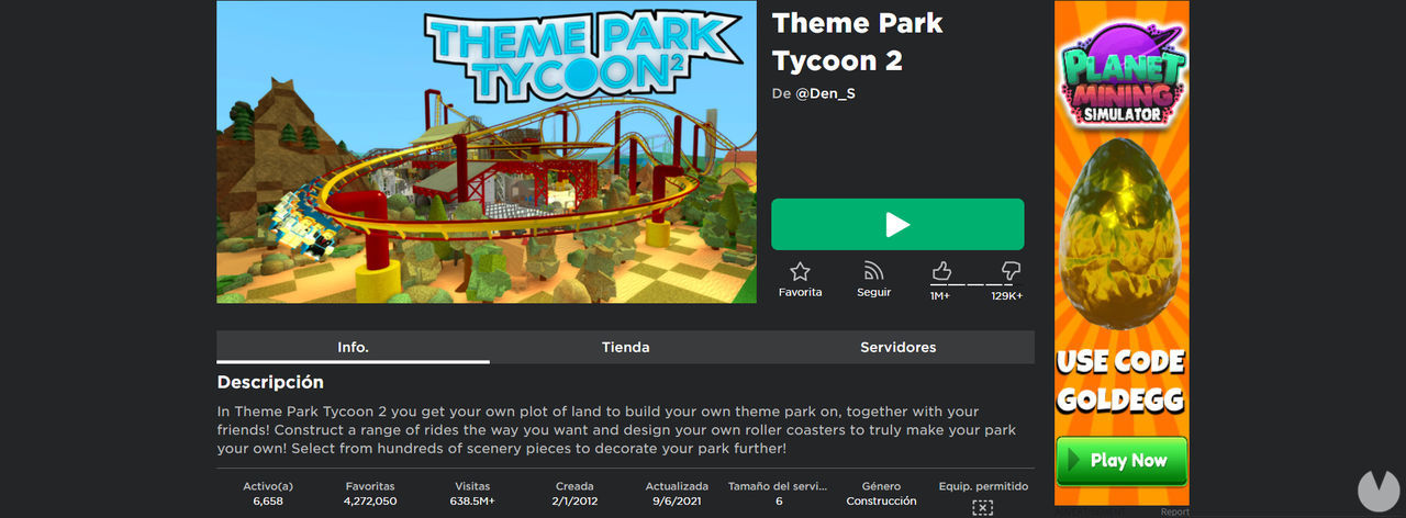 Best Roblox games: Theme Park Tycoon 2