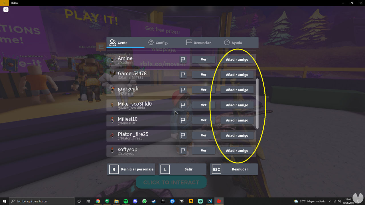 Send a friend request on Roblox