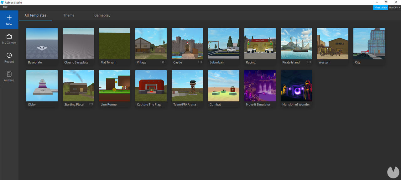 Game templates in Roblox Studio