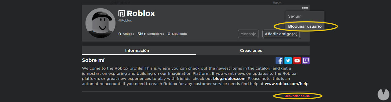Roblox - How to block a user or report abuse