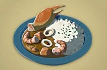 Zelda Tears of the Kingdom - Receta Arroz especiado con marisco