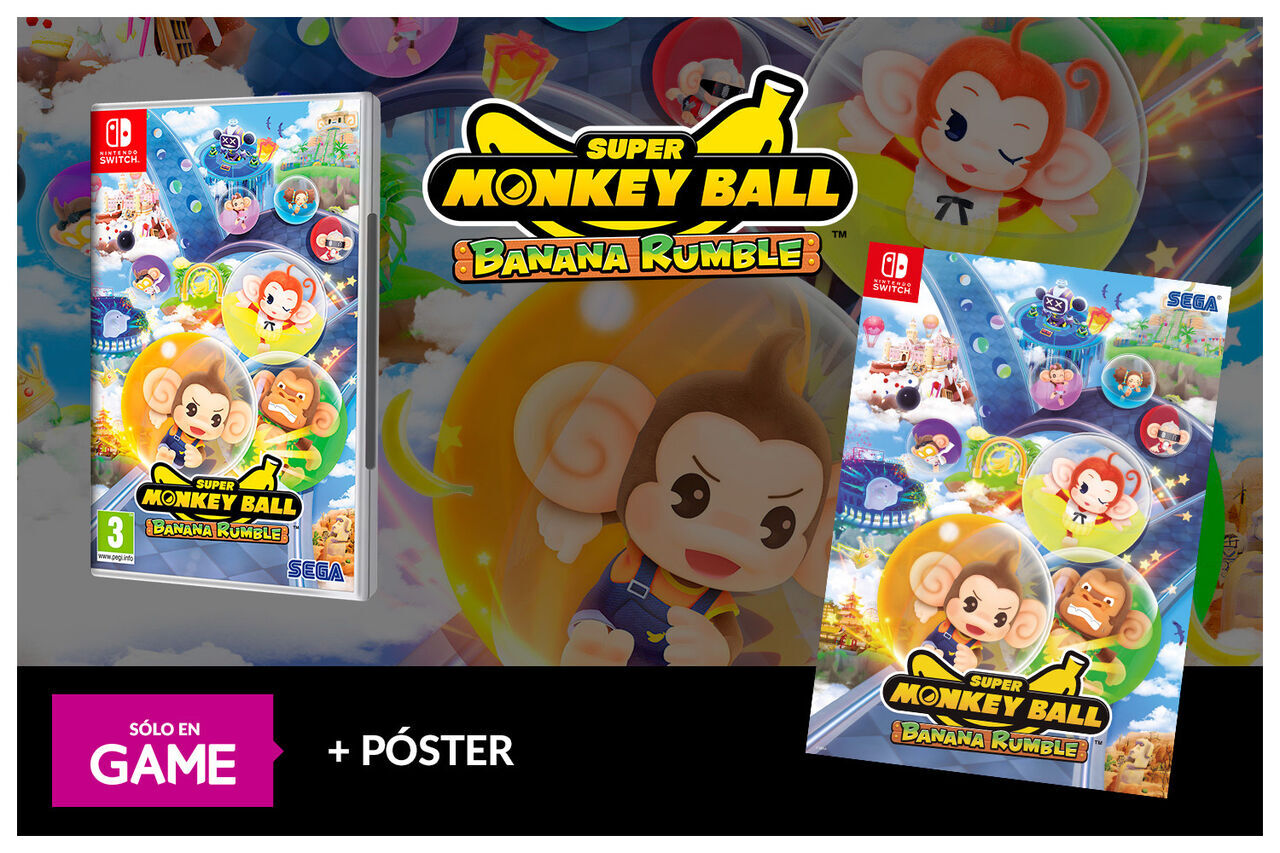 Reserva Super Monkey Ball Banana Rumble en GAME con póster de regalo