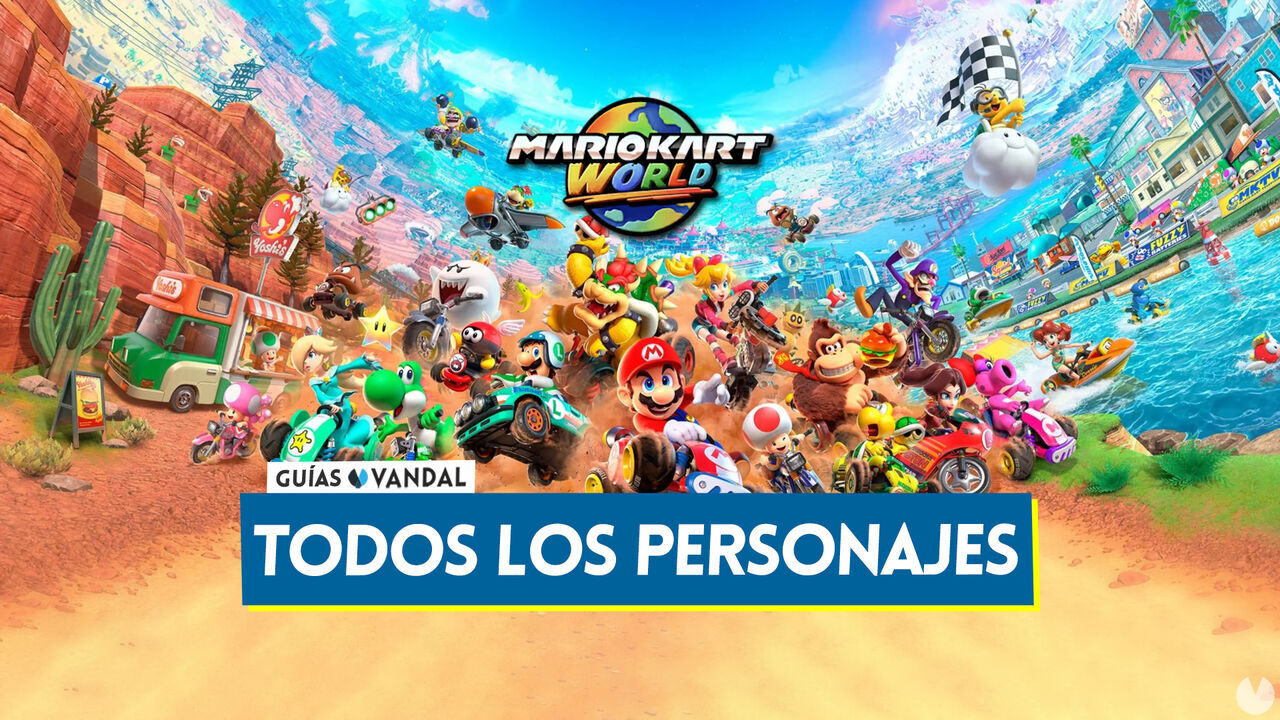 Todos los personajes de Mario Kart World y cmo desbloquear los secretos - Mario Kart World