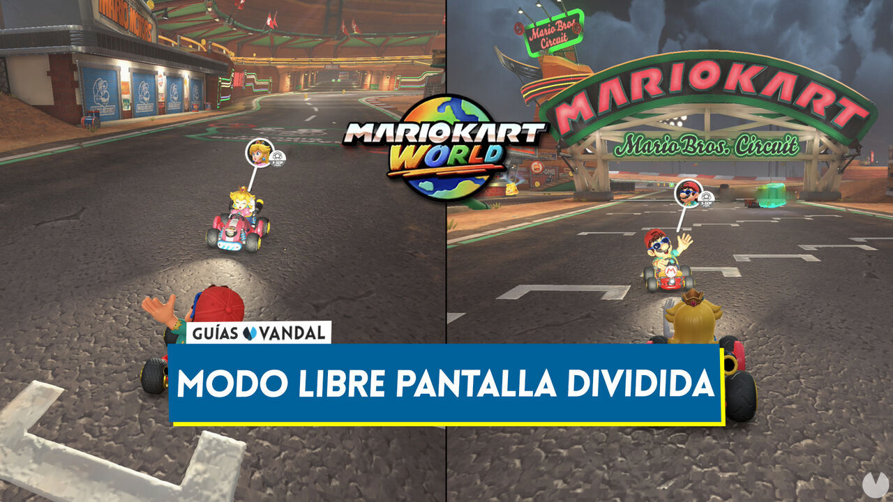 Mario Kart World: Cmo jugar en pantalla dividida en el mundo abierto? - Mario Kart World