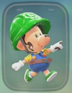 Mario Kart World - Traje Bebé Luigi Obrero
