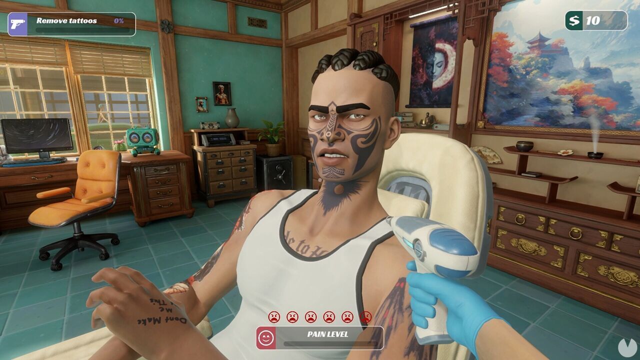 Como PowerWash Simulator pero de eliminar tatuajes: Este juego es extrañamente satisfactorio