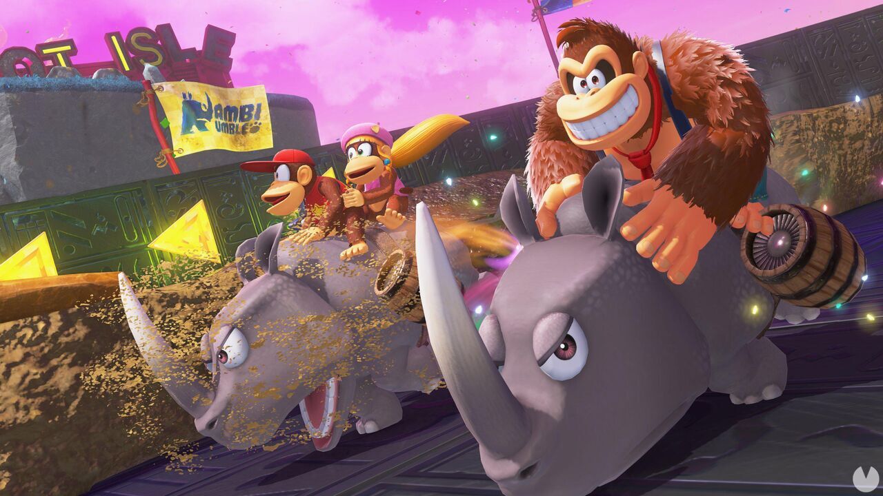 Donkey Kong Bananza - Captura de Rambi Rumble
