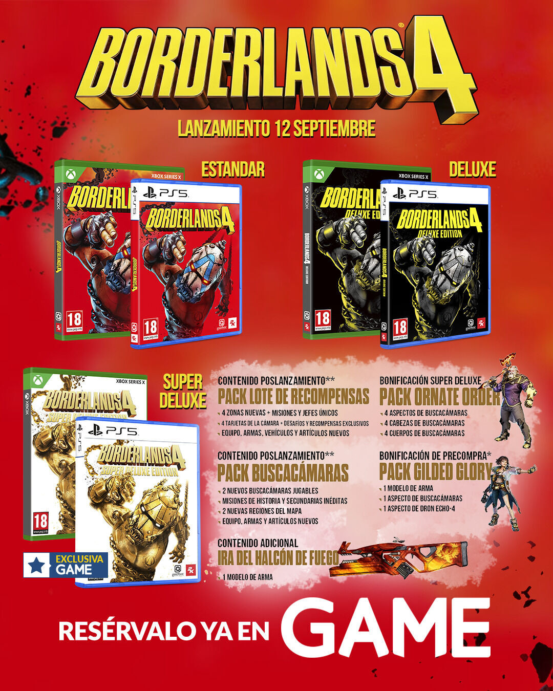 Reserva Borderlands 4 y su edición Super Deluxe de forma exclusiva en GAME