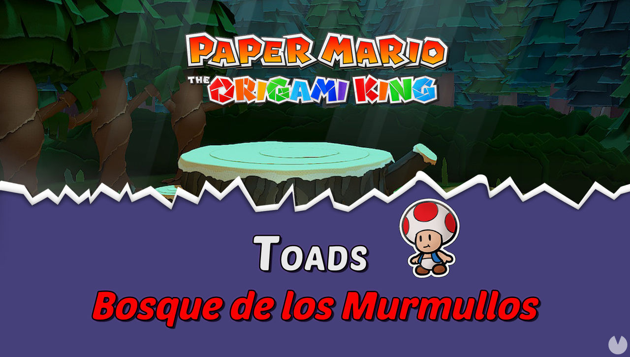 TODOS los Toads en Bosque de los murmullos de Paper Mario The Origami King  - Paper Mario: The Origami King
