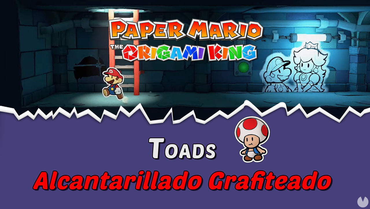 TODOS los Toads en Alcantarillado grafiteado de Paper Mario The Origami King - Paper Mario: The Origami King
