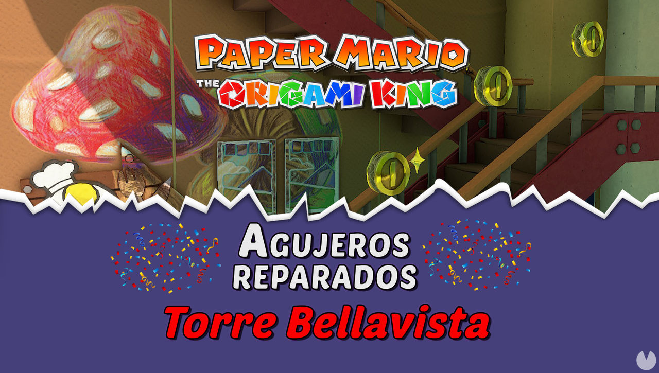 TODOS los agujeros en Torre Bellavista de Paper Mario The Origami King - Paper Mario: The Origami King