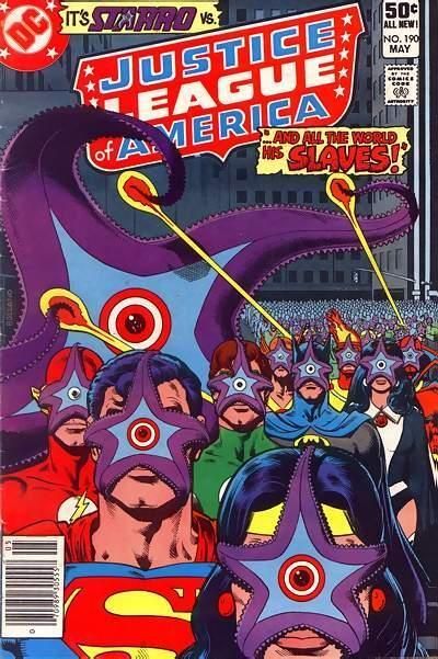 Portada de la Justice League con Starro