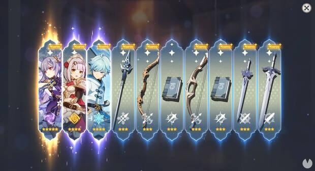 Sistema gachapón de Genshin Impact.
