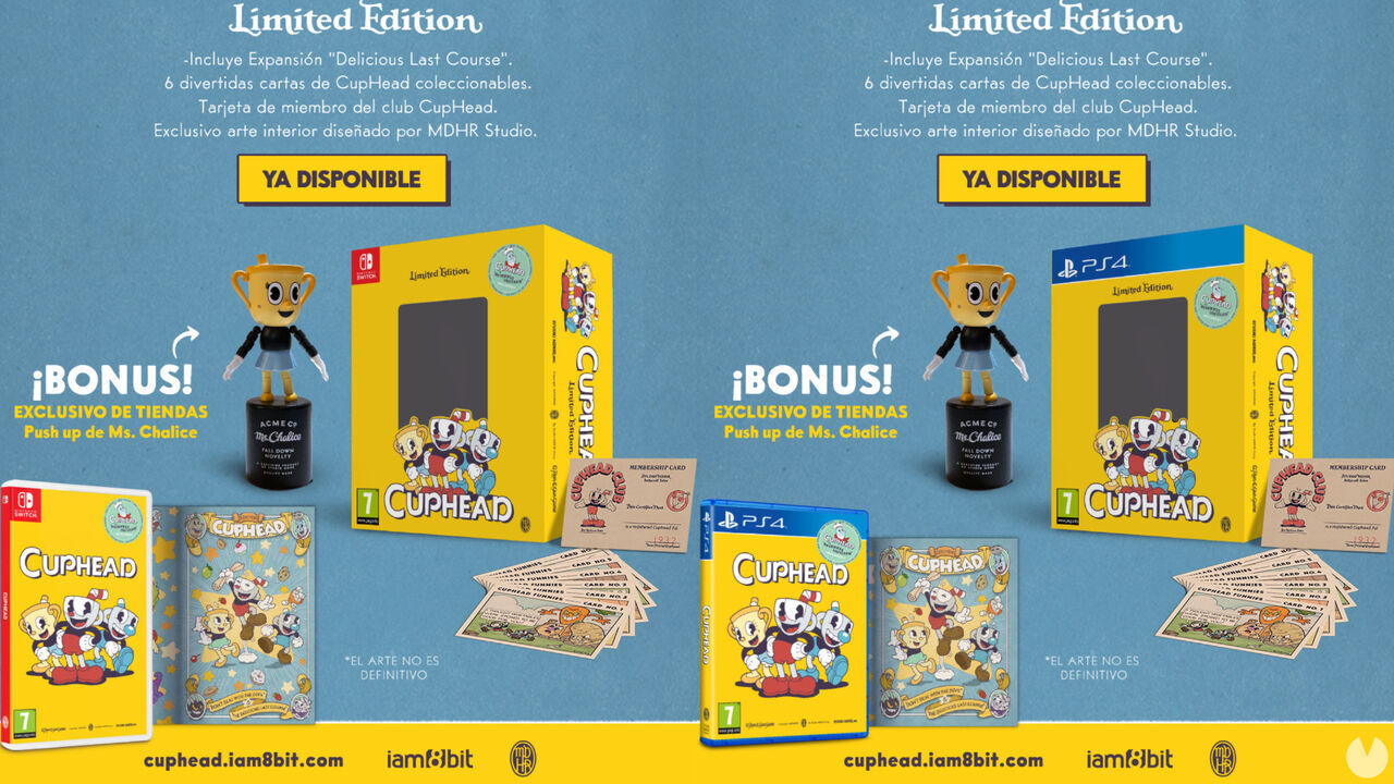 Cuphead Limited Edition ya está disponible en formato físico para Nintendo  Switch y PS4 - Vandal