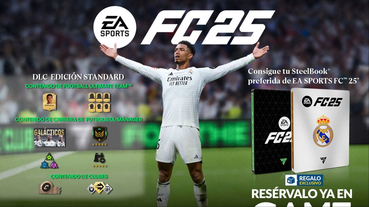 Reserva ya EA Sports FC 25 en GAME y llévate una espectacular steelbook exclusiva y un DLC con contenido extra