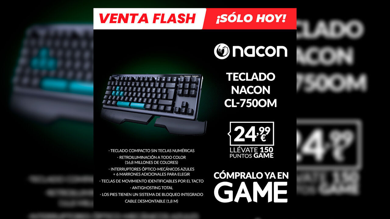 Consigue el teclado mecánico gaming NACON CL-750OM de oferta en GAME por 24,99 euros, sólo hoy