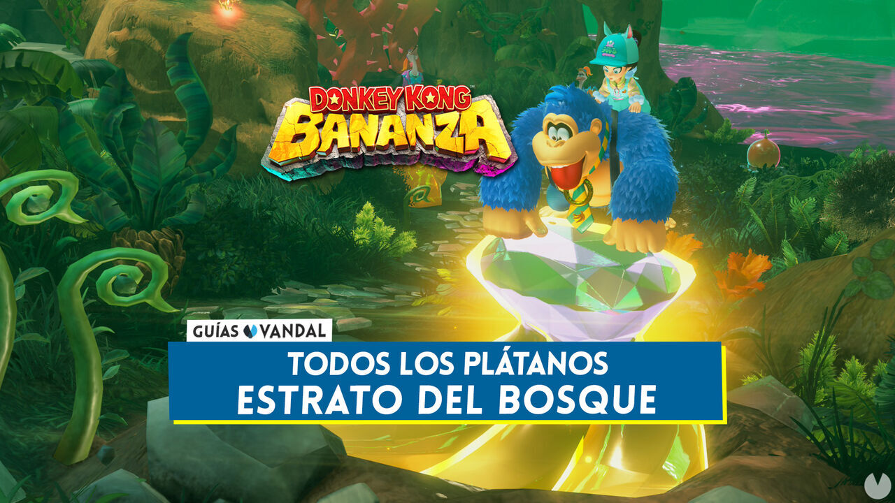 Todos los pltanos de Estrato del bosque en Donkey Kong Bananza - Localizacin - Donkey Kong Bananza