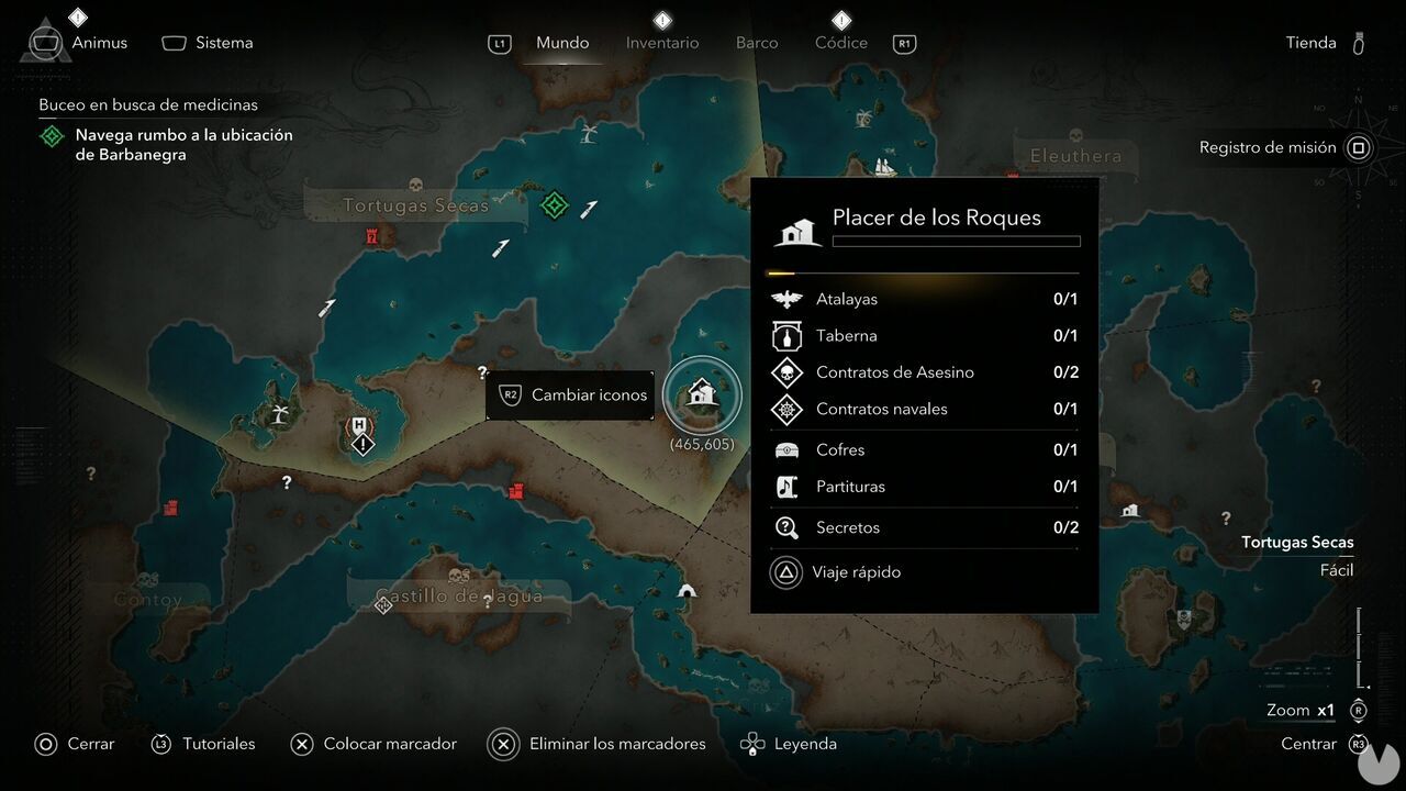 Assassin's Creed Black Flag Resynced - Viewpoint locations, location of the Placer de los Roques viewpoint