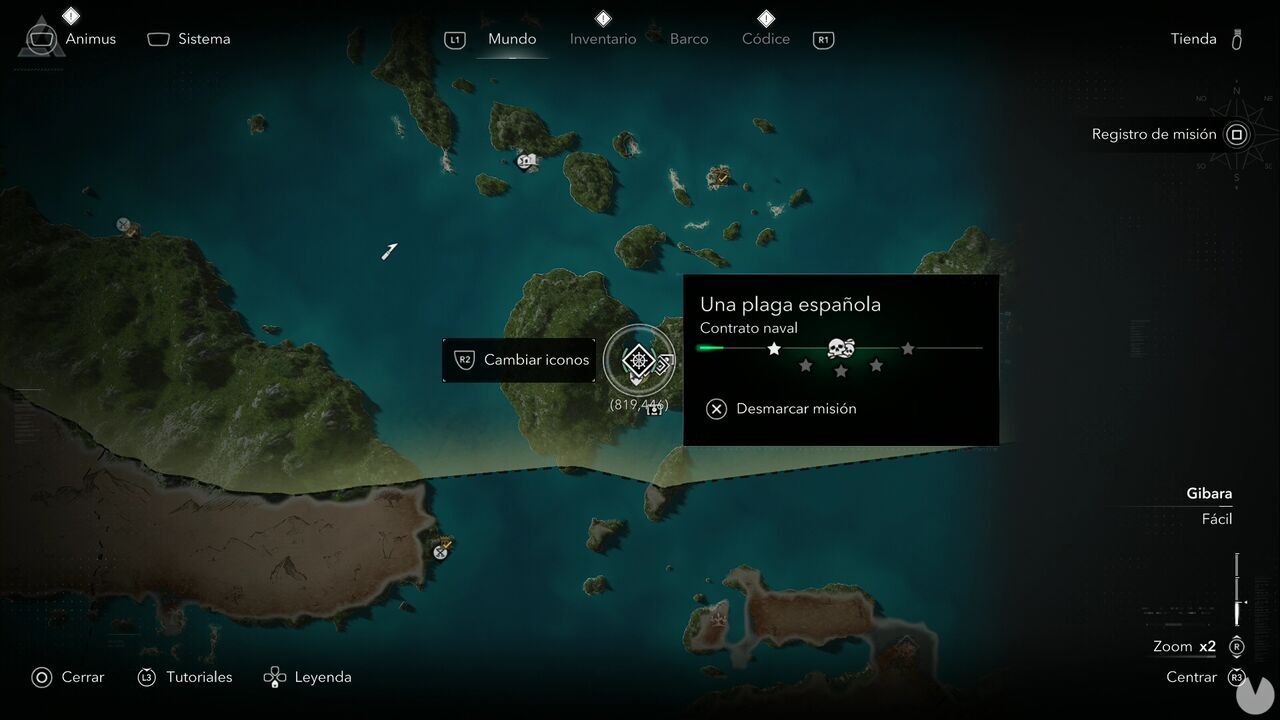 Assassin's Creed Black Flag Resynced - Naval Contracts, location of the A Spanish Plague Naval Contract in Great Inagua
