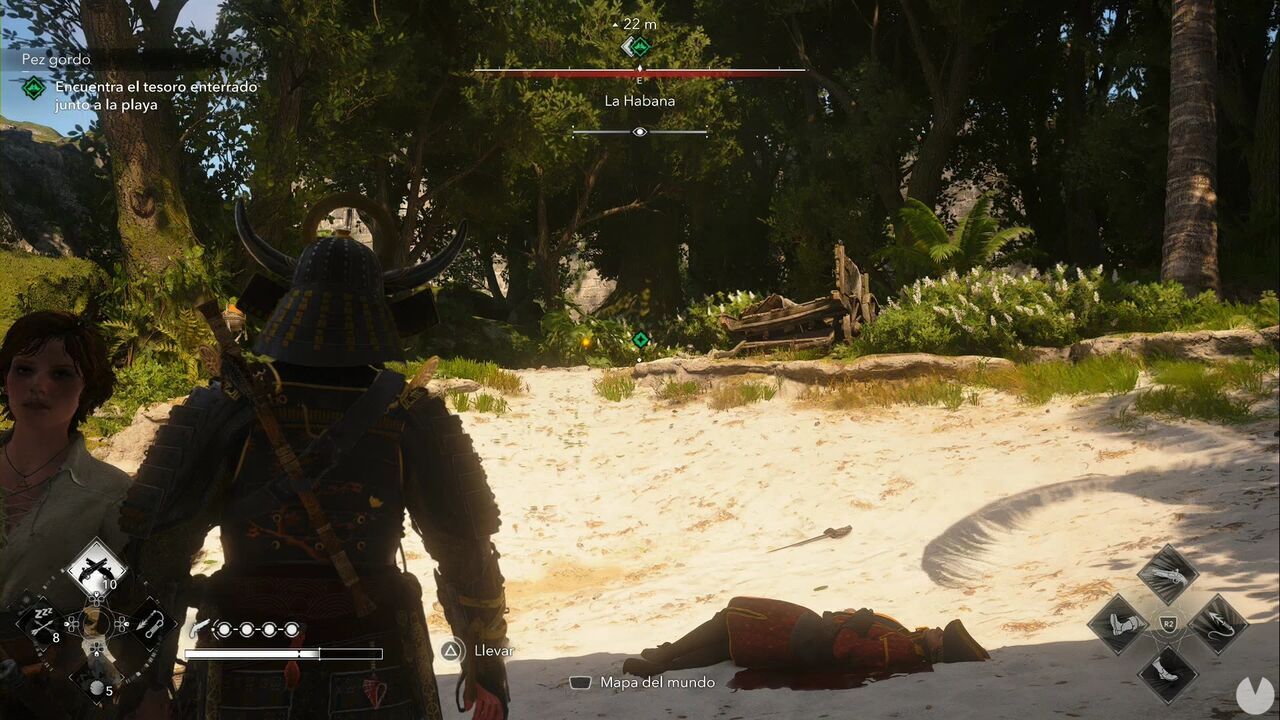 Assassin's Creed Black Flag Resynced - Officer Quests, Big Wig; location of the buried treasure on the beach with the barrister