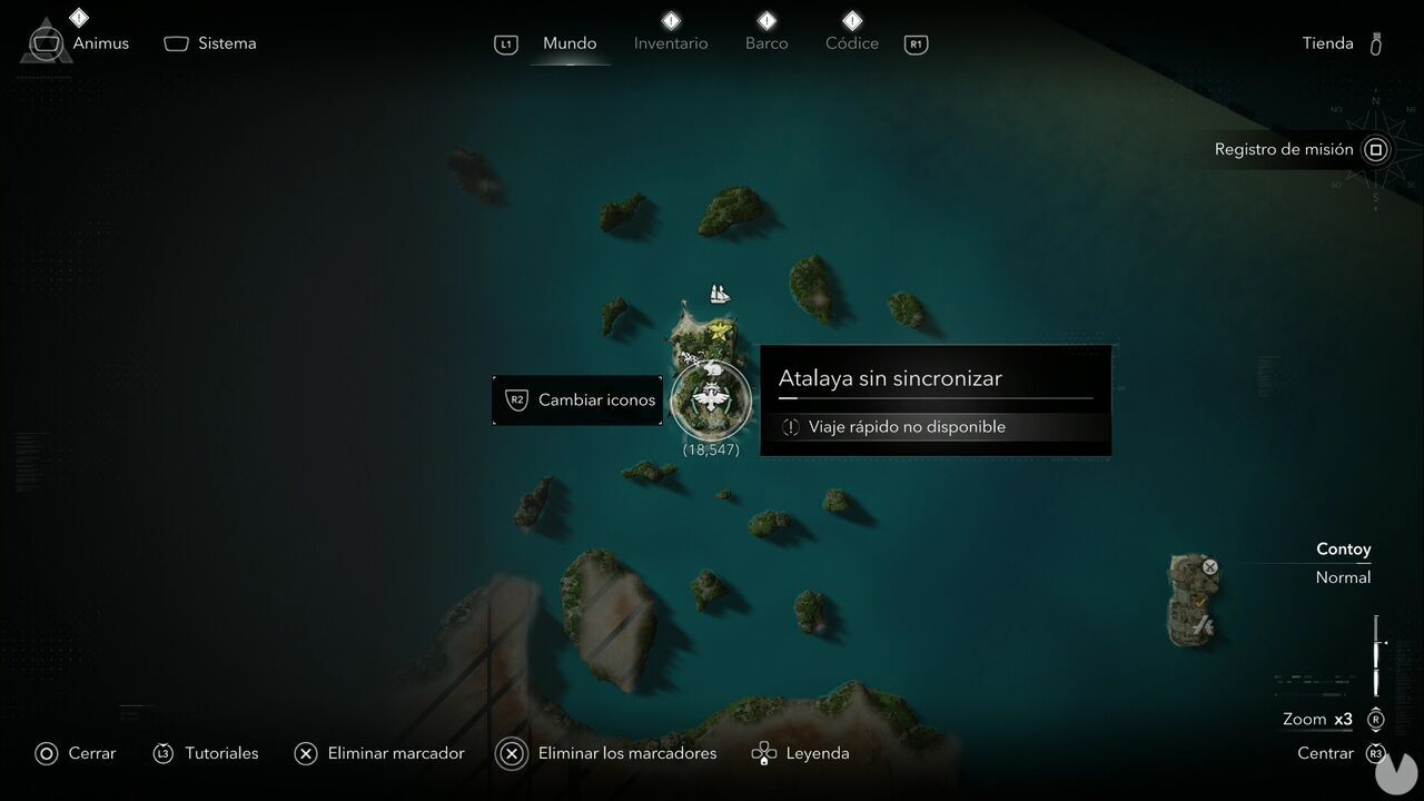 Assassin's Creed Black Flag Resynced - Viewpoints in Contoy, location of one of the Sacrifice Island viewpoints