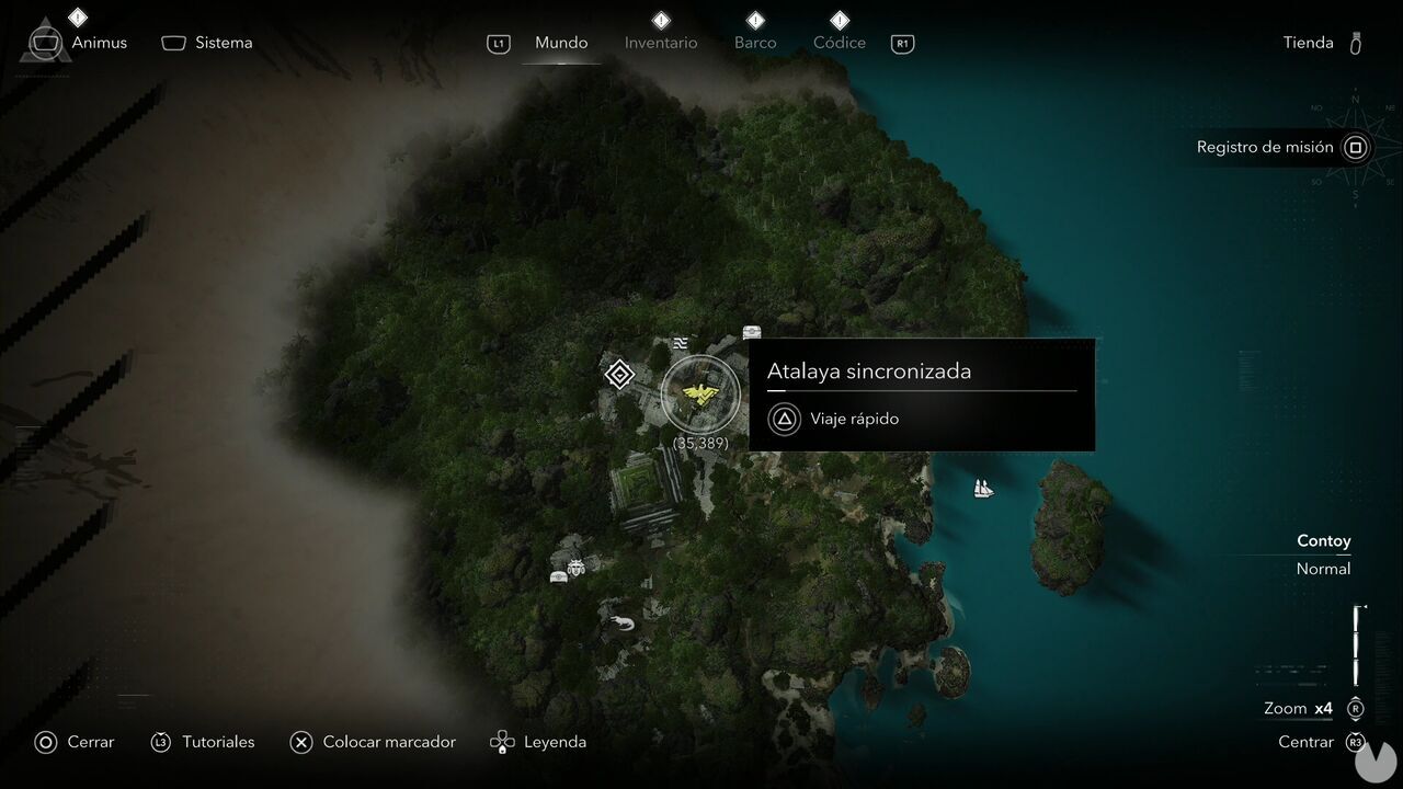 Assassin's Creed Black Flag Resynced - Viewpoints in Contoy, location of one of the Tulum viewpoints
