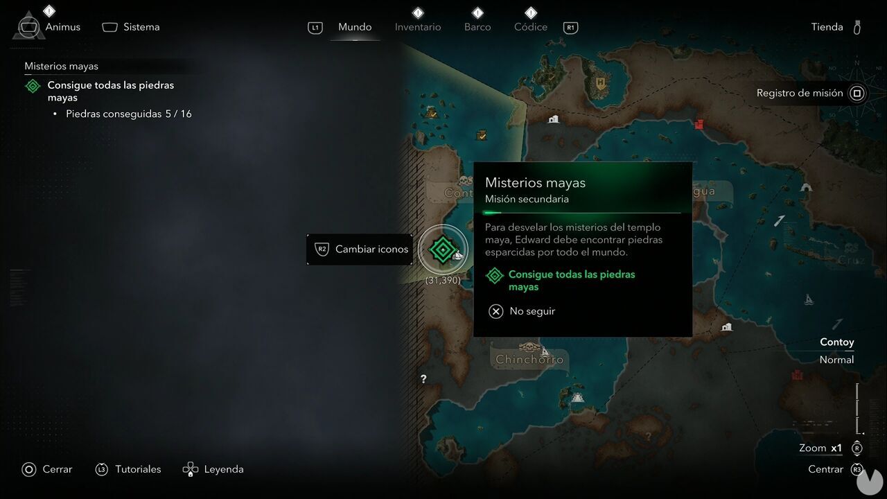 Assassin's Creed Black Flag Resynced - Common side missions; location where the Mayan Mysteries mission is completed in Tulum, Contoy region