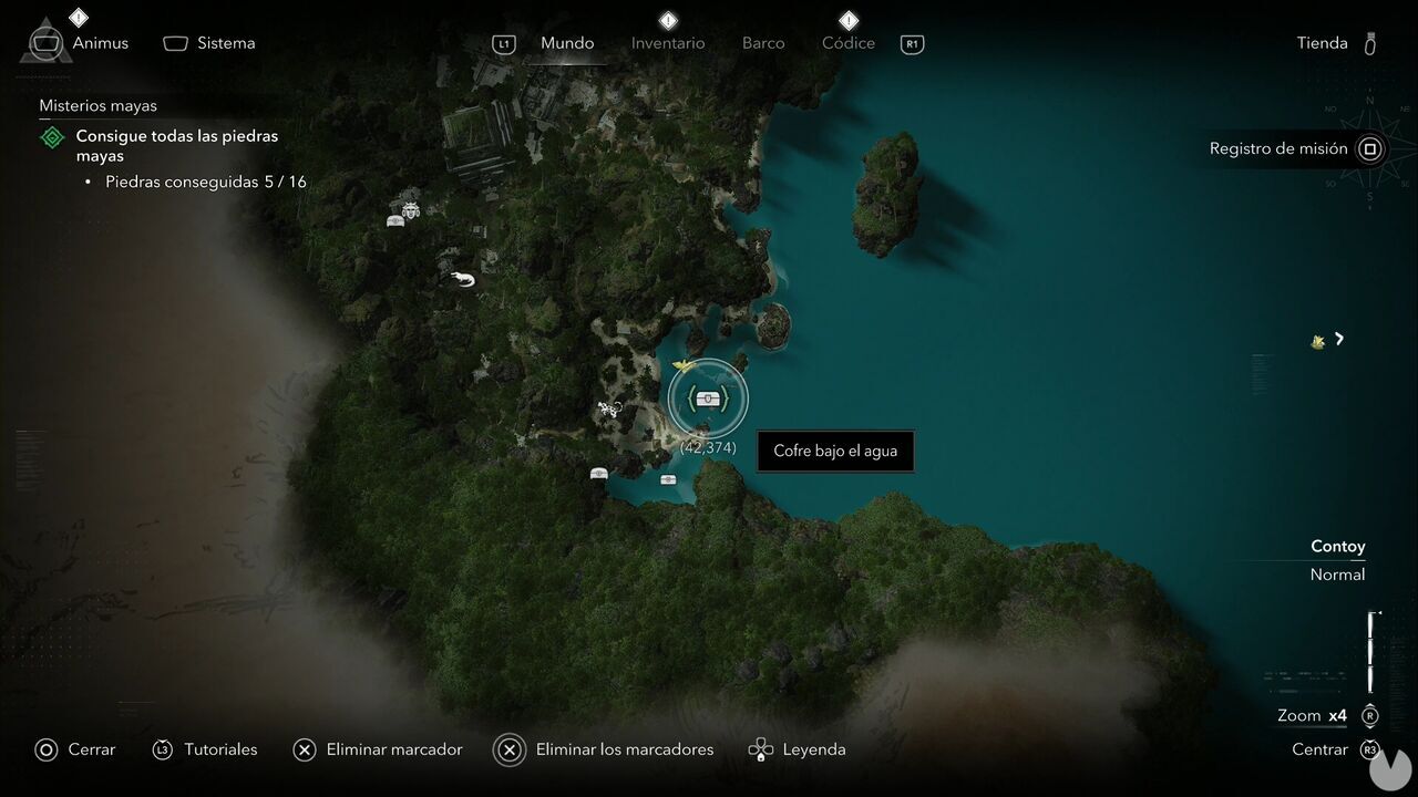 Assassin's Creed Black Flag Resynced - Treasures in Contoy, location of one of the Tulum treasure chests