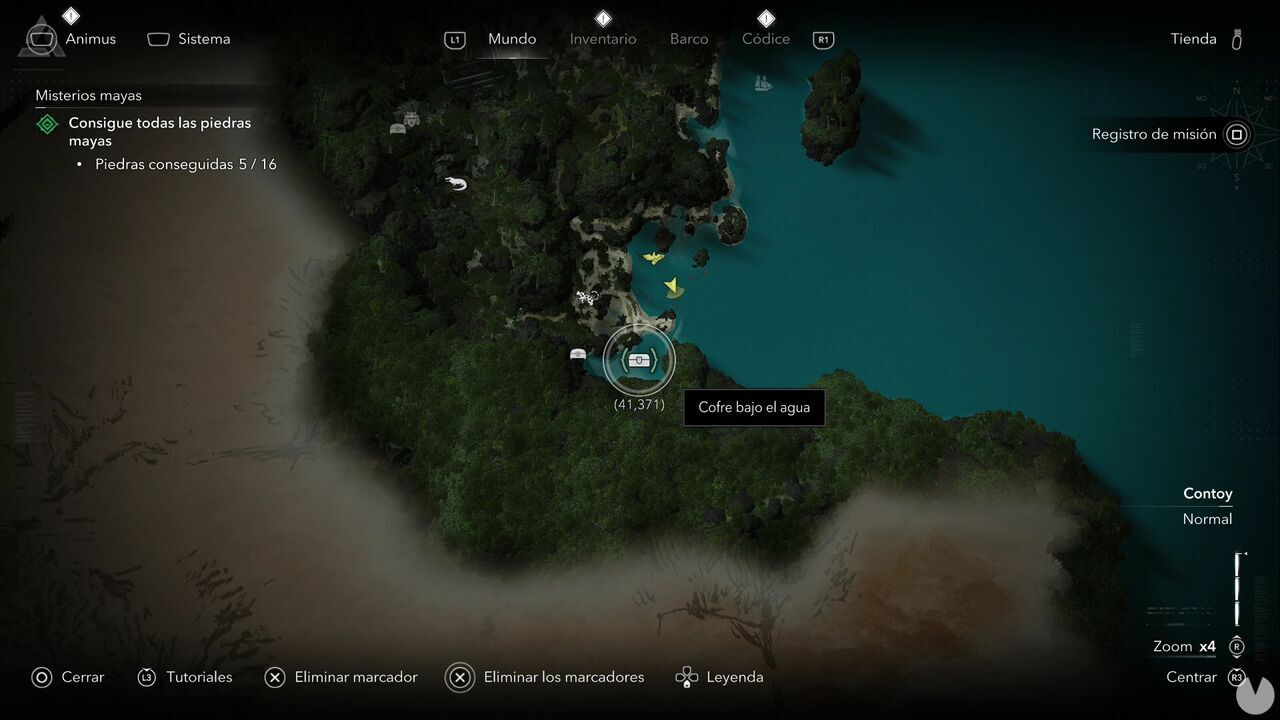 Assassin's Creed Black Flag Resynced - Treasures in Contoy, location of one of the Tulum treasure chests