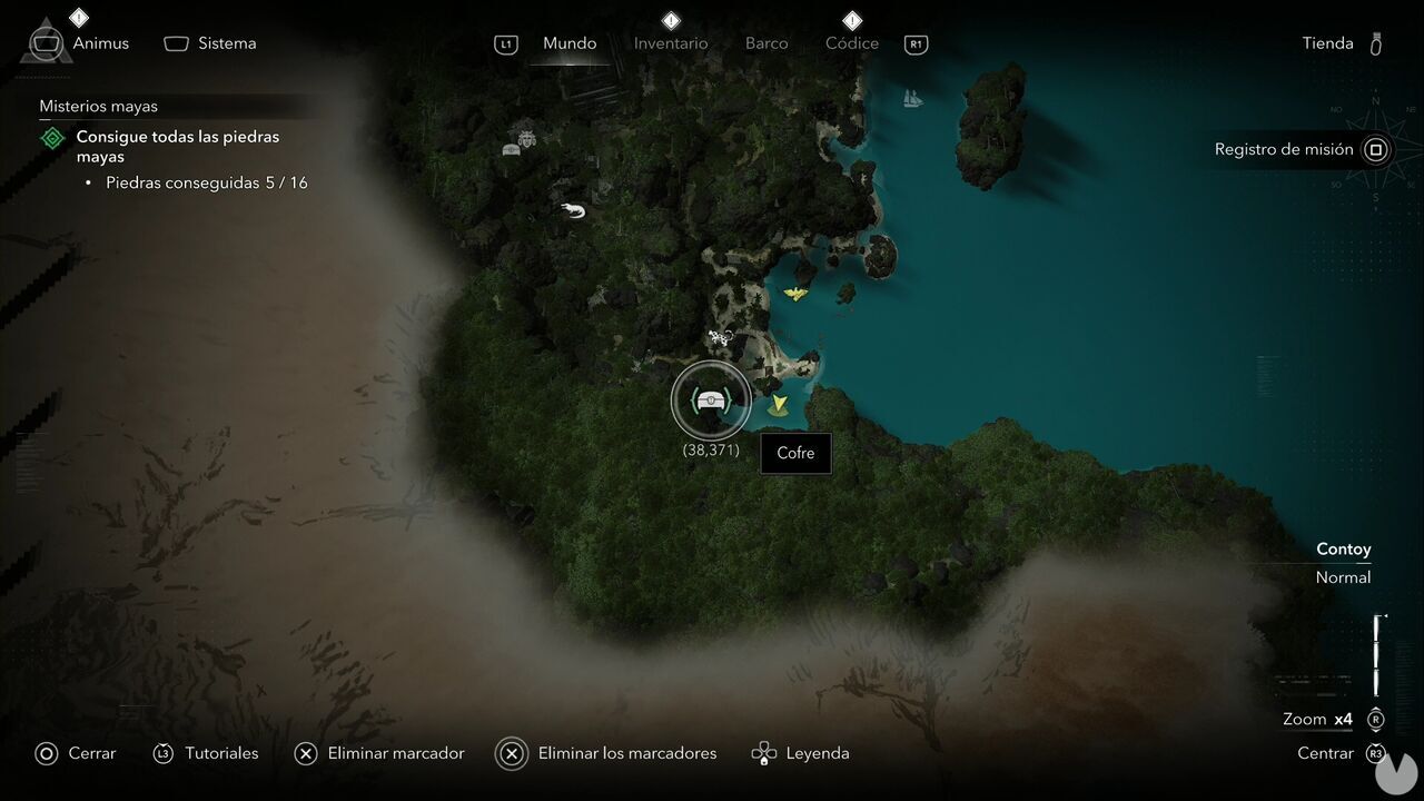 Assassin's Creed Black Flag Resynced - Treasures in Contoy, location of one of the Tulum treasure chests