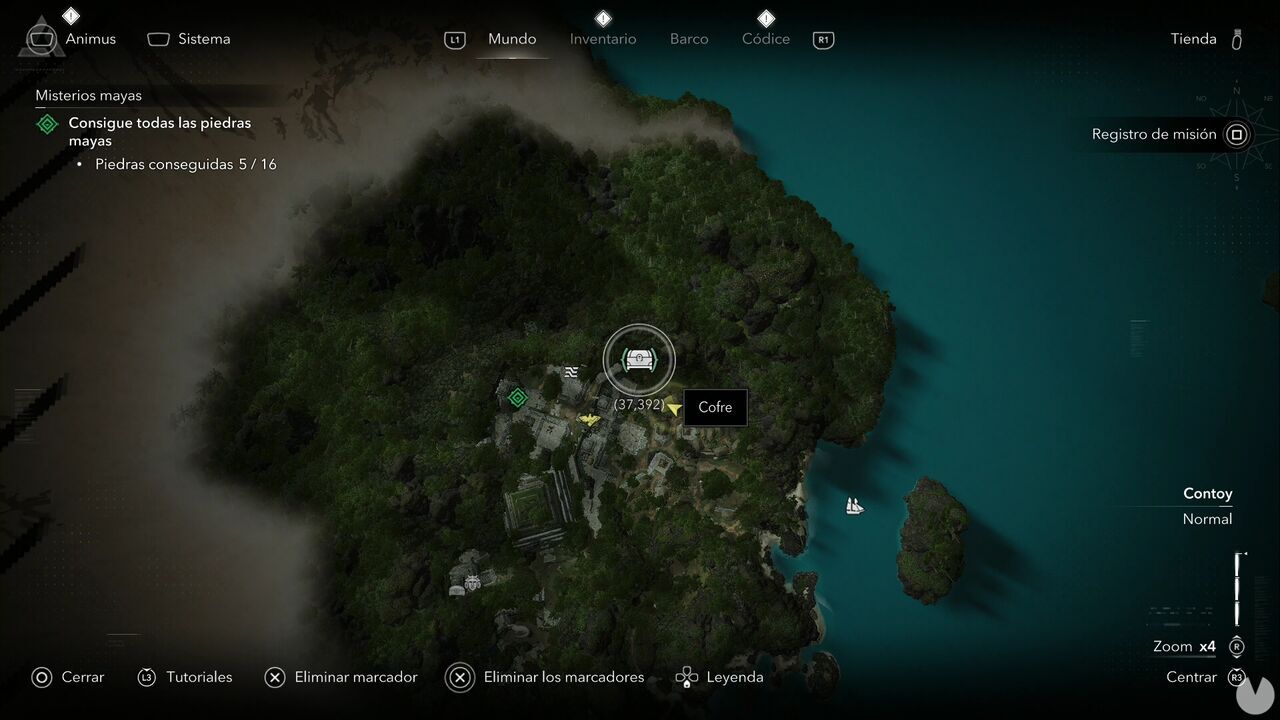 Assassin's Creed Black Flag Resynced - Treasures in Contoy, location of one of the Tulum treasure chests