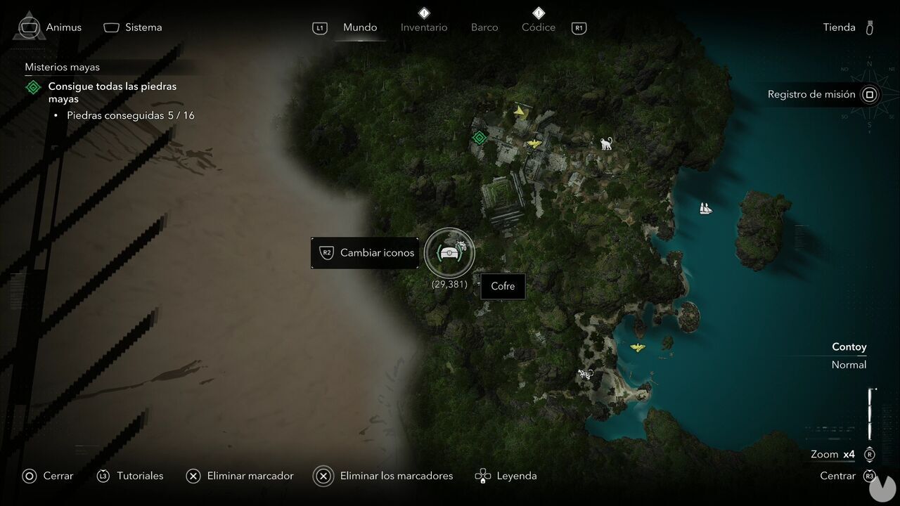 Assassin's Creed Black Flag Resynced - Treasures in Contoy, location of one of the Tulum treasure chests