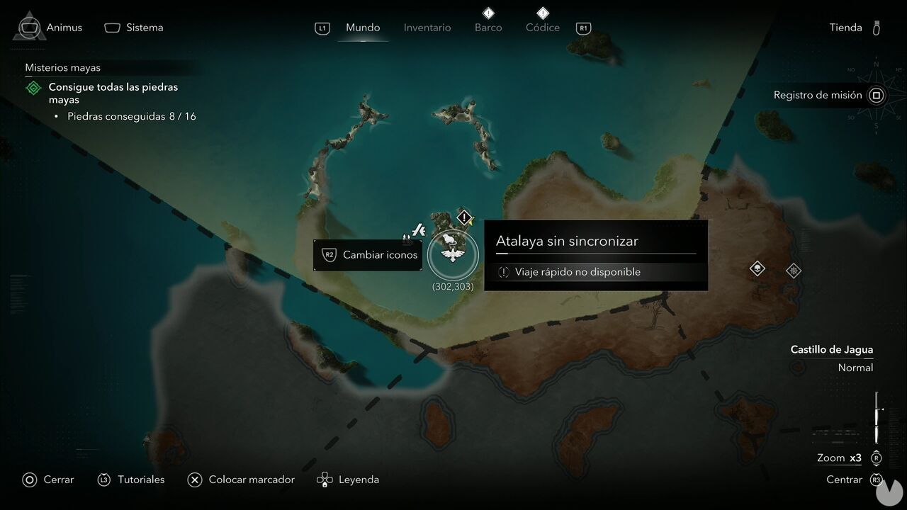 Assassin's Creed Black Flag Resynced - Viewpoints in Castillo de Jagua, location of the Cayman Sound viewpoint