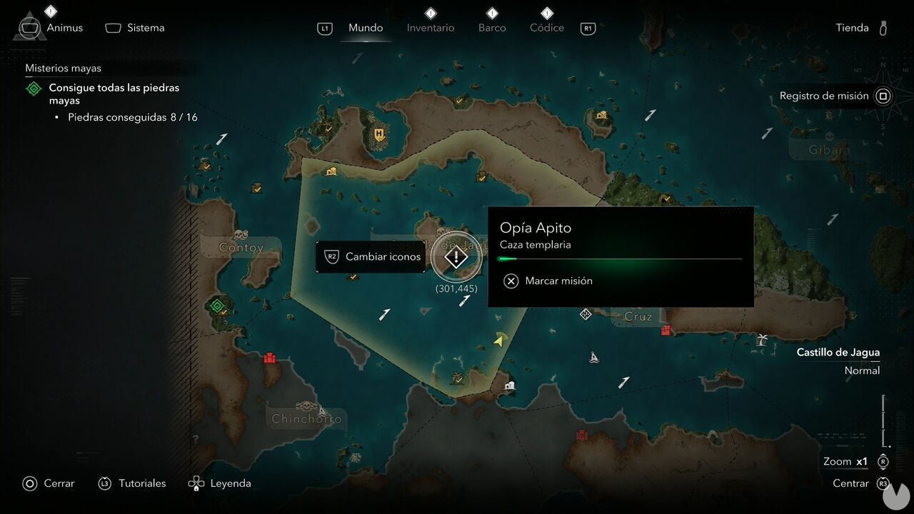 Assassin's Creed Black Flag Resynced - Templar Hunts, Op�a Apito; location of Op�a Apito on Pinos Isle