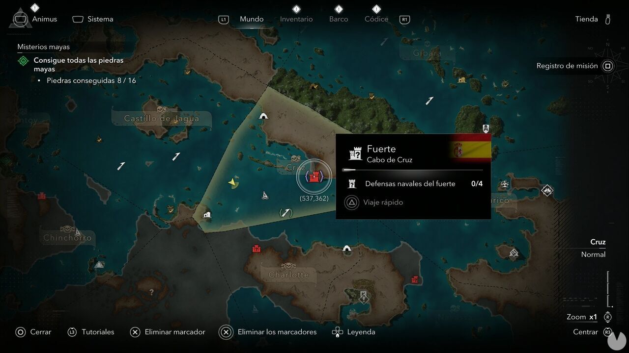 Assassin's Creed Black Flag Resynced - Forts, location of the Cape Cruz Fort in Cruz