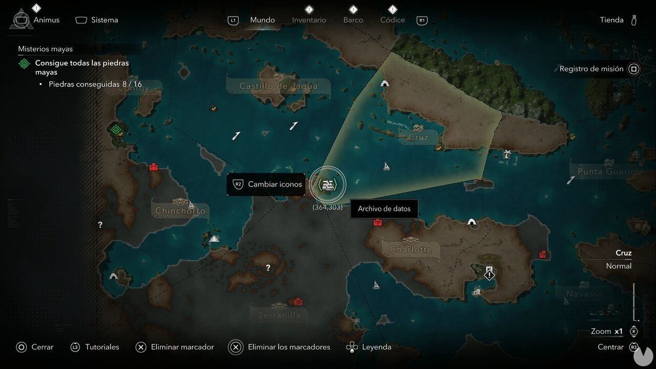 Assassin's Creed Black Flag Resynced - Data Files, location of The Mentor's Summoning in Grand Cayman, Cruz