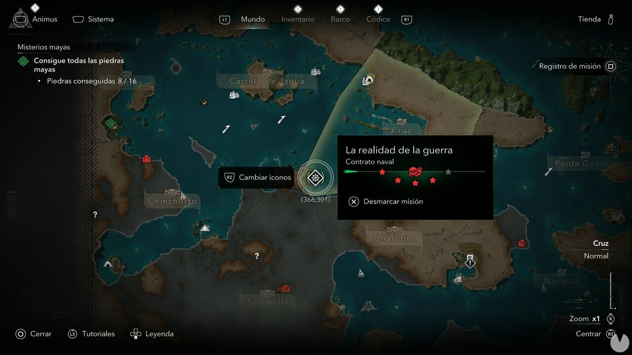 Assassin's Creed Black Flag Resynced - Naval Contracts, location where The Realities of War Naval Contract can be started