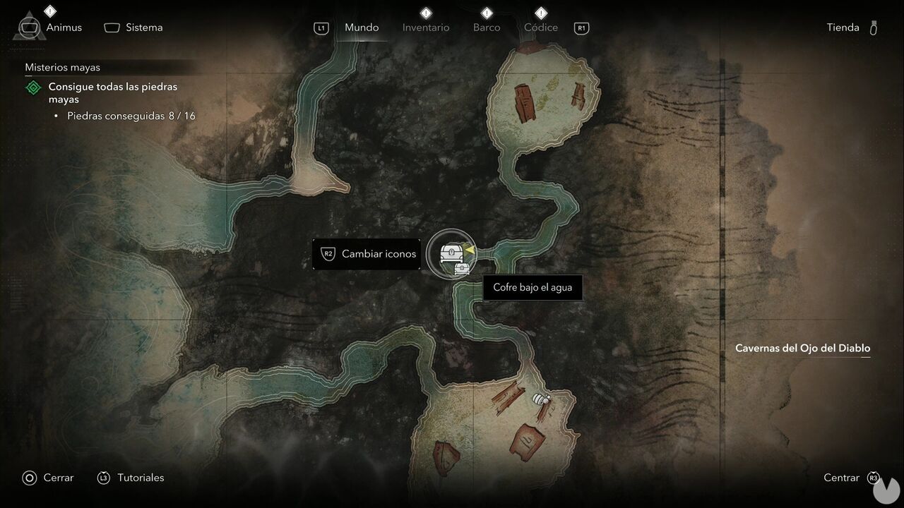 Assassin's Creed Black Flag Resynced - Underwater shipwrecks, chests in the underwater tunnel chamber at Devil's Eye Caverns