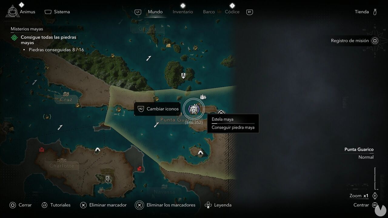 Assassin's Creed Black Flag Resynced - Mayan Stelae in Punta Guarico, location of the Stela in northwestern Tortuga