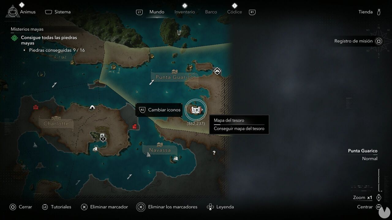 Assassin's Creed Black Flag Resynced - Treasure Maps, Tulum Treasure Map location