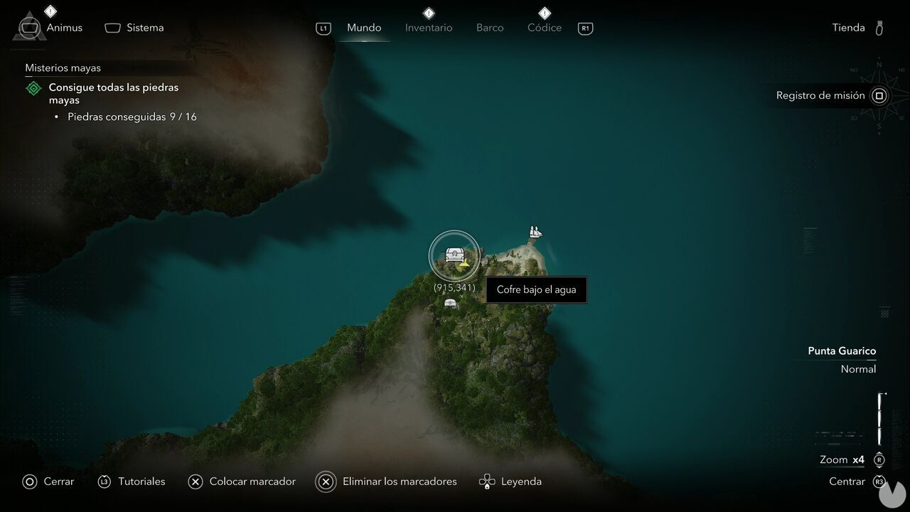 Assassin's Creed Black Flag Resynced - Treasures in Punta Guarico, location of one of the Caracol chests