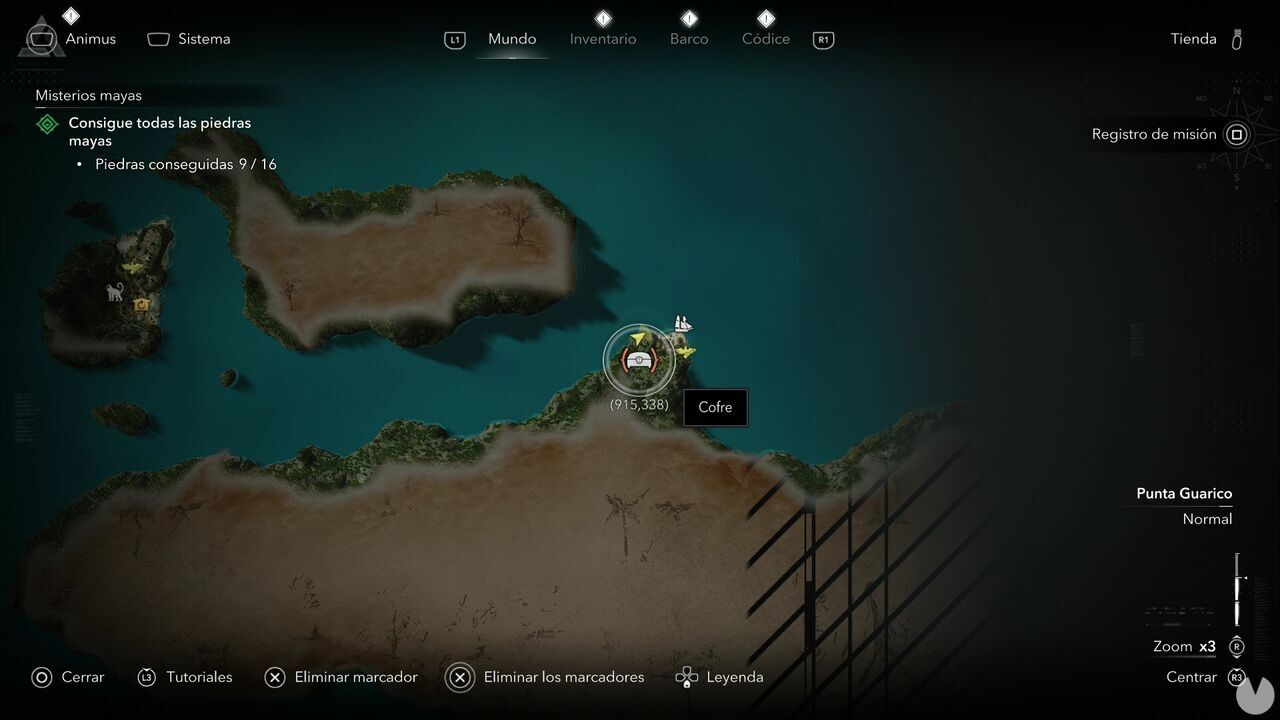 Assassin's Creed Black Flag Resynced - Treasures in Punta Guarico, location of one of the Caracol chests