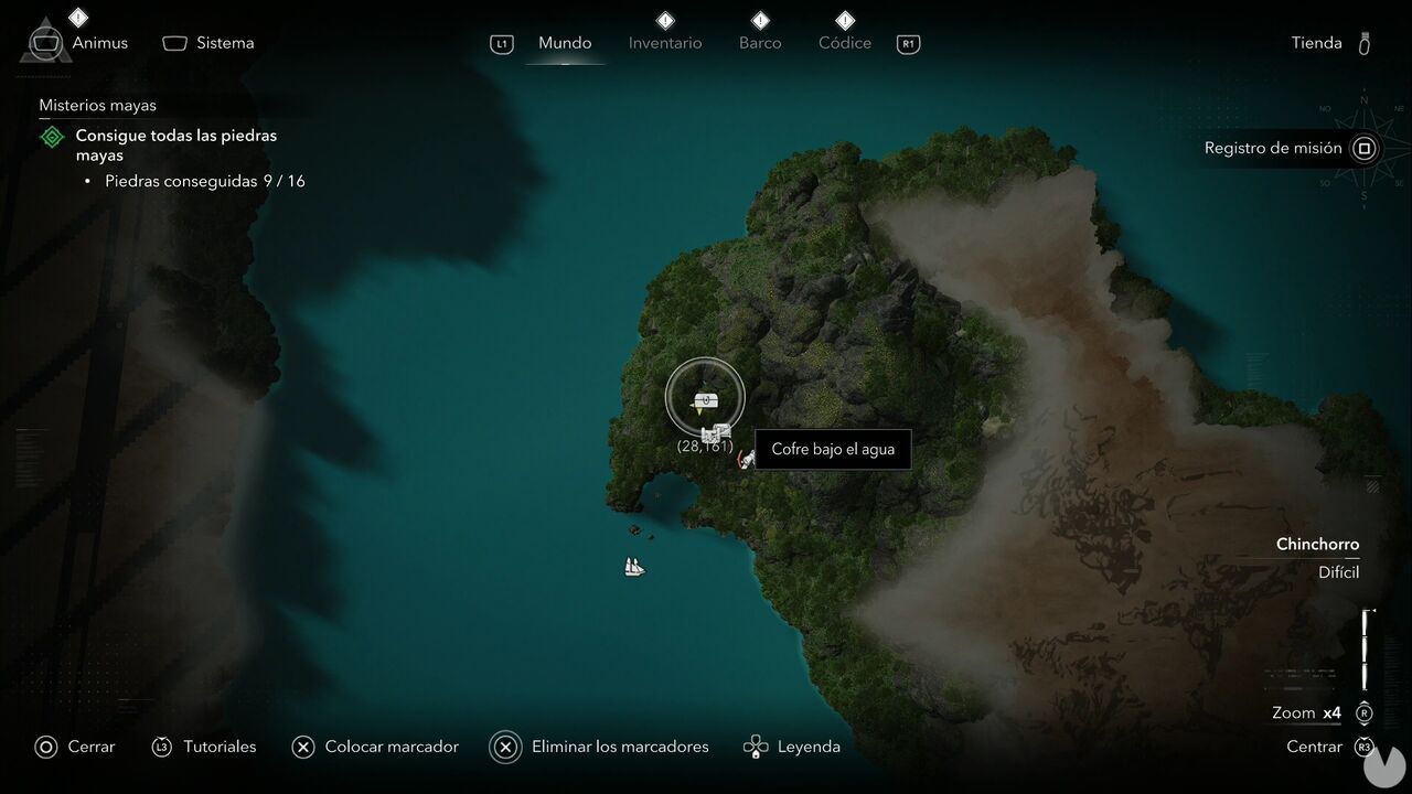 Assassin's Creed Black Flag Resynced - Treasures in Chinchorro, location of one of the Ambergris Key chests
