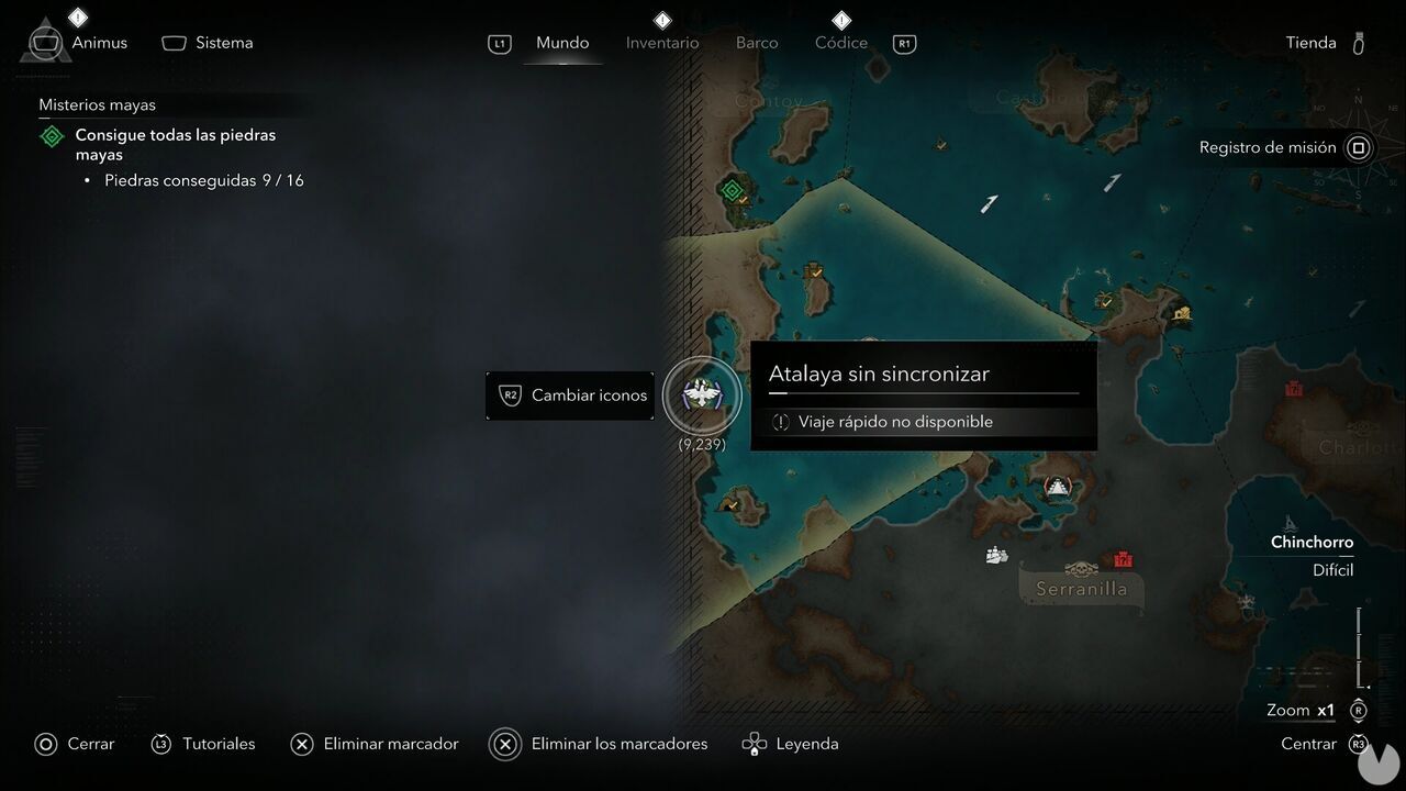 Assassin's Creed Black Flag Resynced - Viewpoints in Chinchorro, location of the Corozal viewpoint