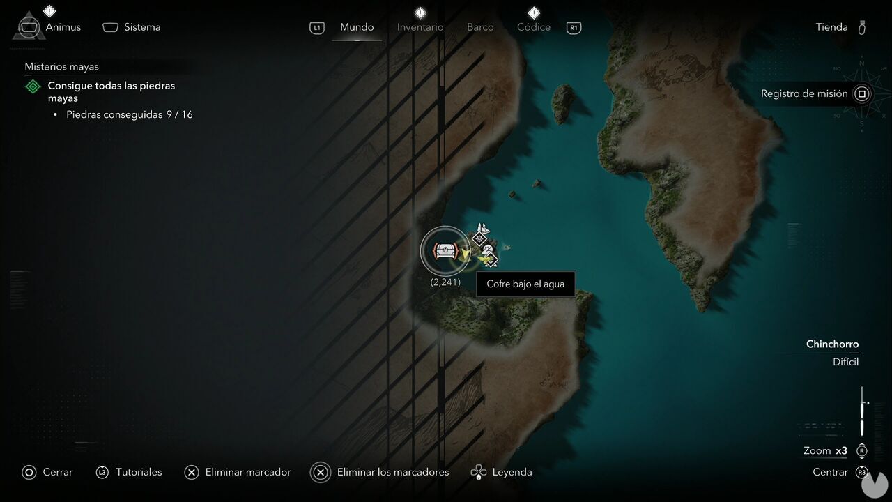 Assassin's Creed Black Flag Resynced - Treasures in Chinchorro, location of one of the Corozal chests