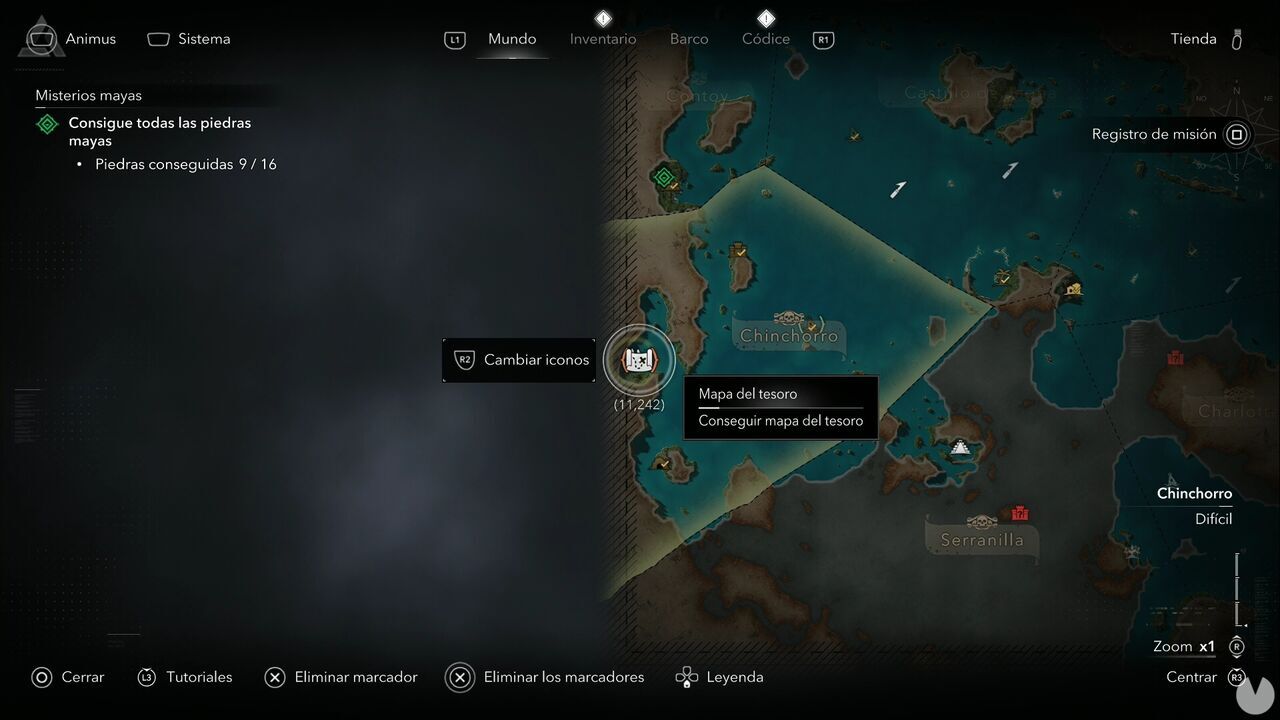 Assassin's Creed Black Flag Resynced - Treasure Maps, Ambergris Key Treasure Map location in southwestern Chinchorro