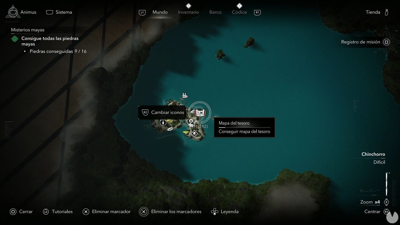 Assassin's Creed Black Flag Resynced - Treasure Maps, Ambergris Key Treasure Map location in southwestern Chinchorro