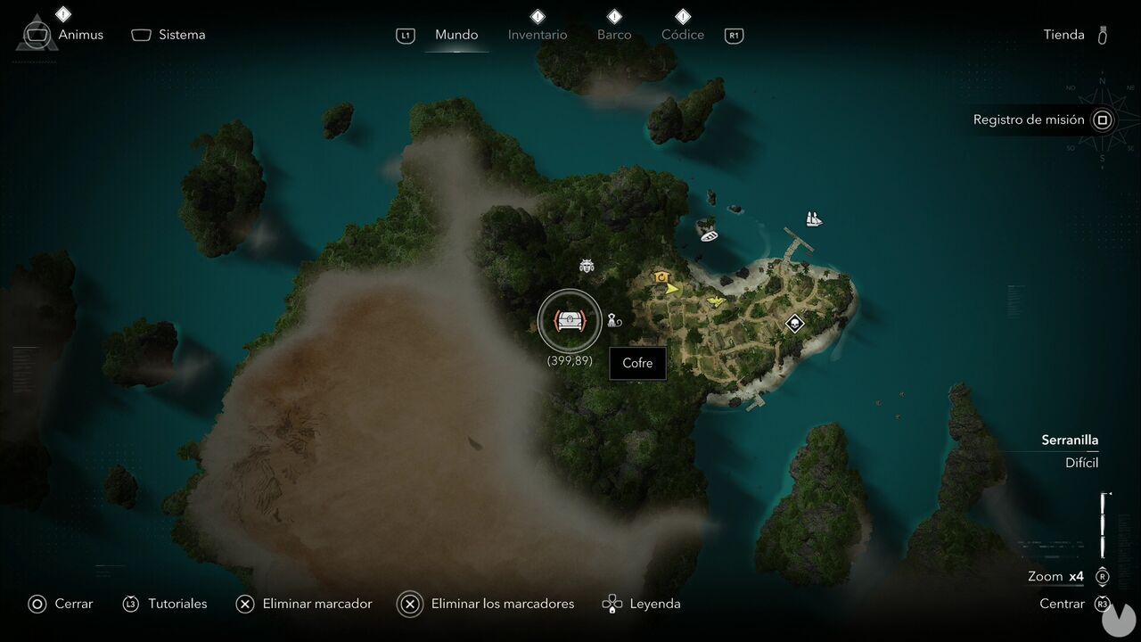 Assassin's Creed Black Flag Resynced - Treasures in Serranilla, location of one of the New Bone chests