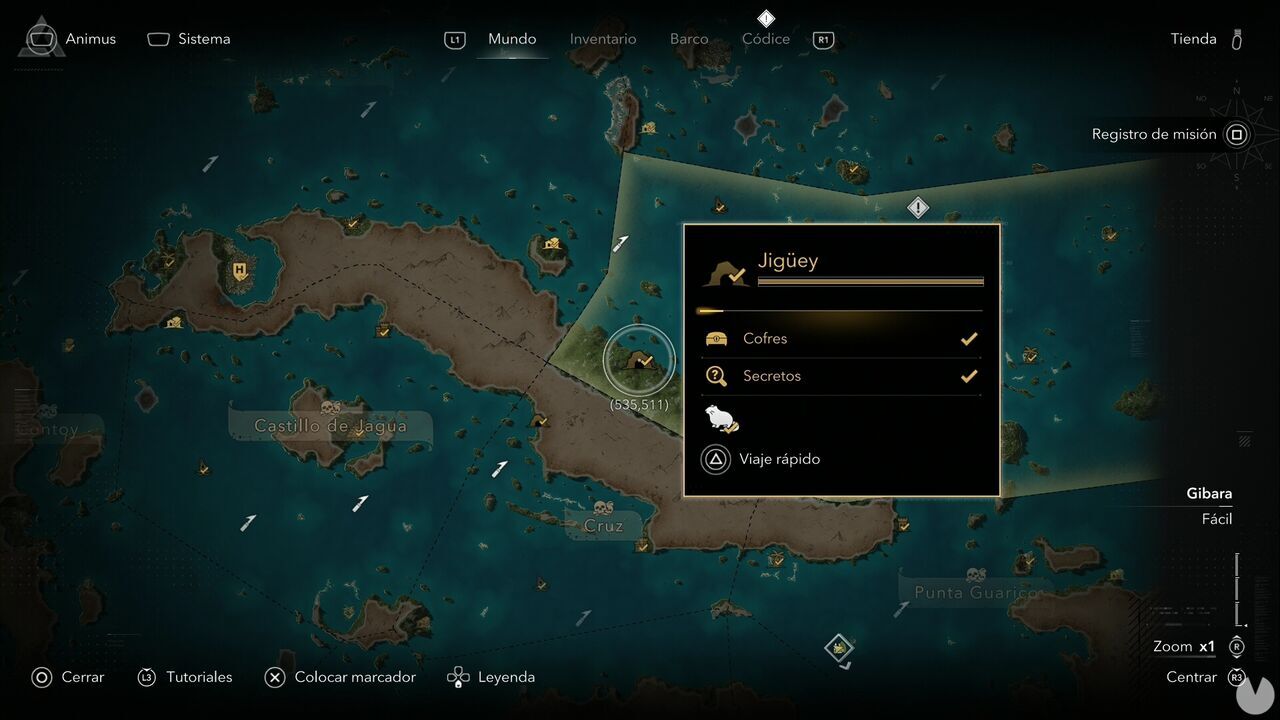 Assassin's Creed Black Flag Resynced - Treasure Maps, Jiguey Treasure Map treasure location