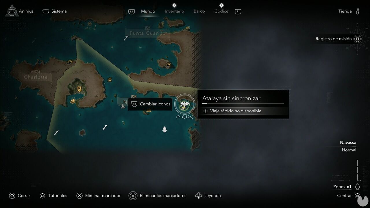 Assassin's Creed Black Flag Resynced - Viewpoints in Navassa, location of the Mystery Island viewpoint
